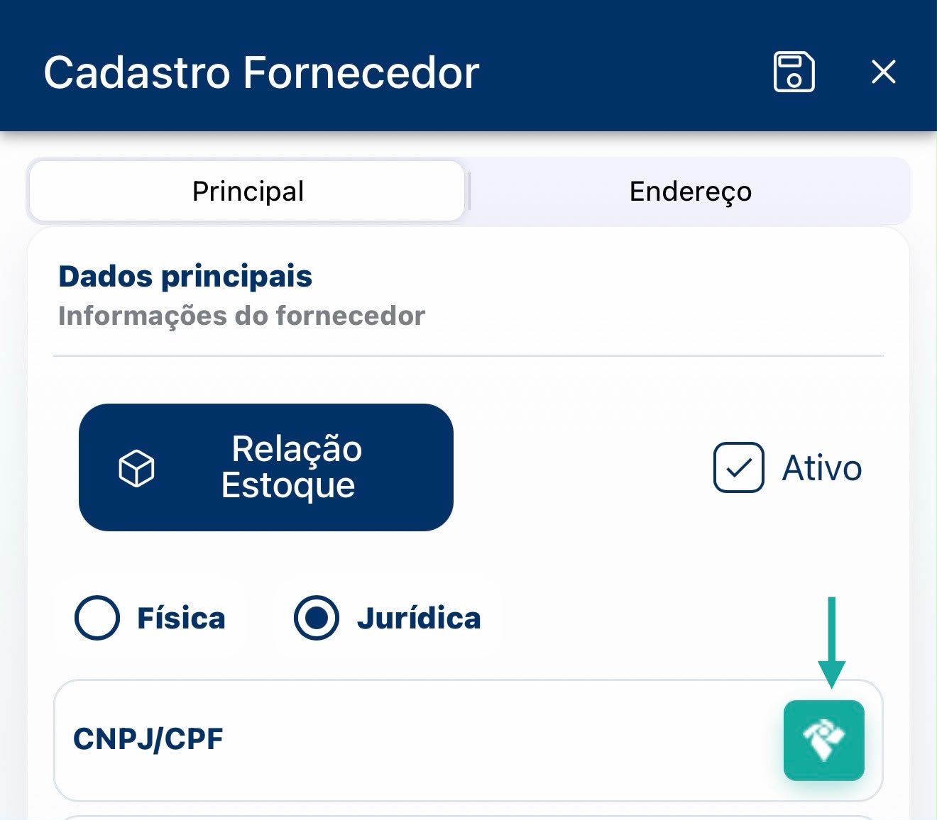 alt: Imagem de exemplo de como o botão da Receita Federal é apresentado