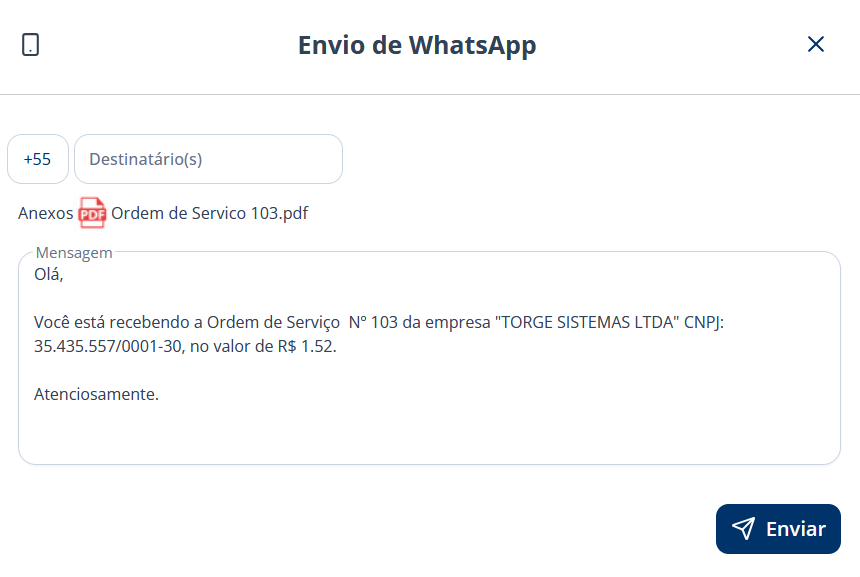 alt: imagem da tela de envio de e-mail da Ordem de Serviço